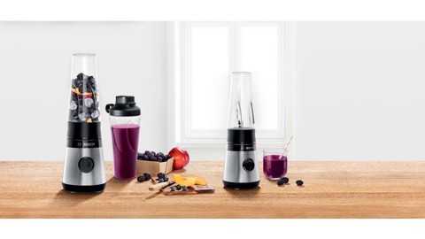 Bosch Serie 2 MMB2111M frullatore 0,6 L Frullatore per sportivi 450 W Nero, Acciaio inossidabile