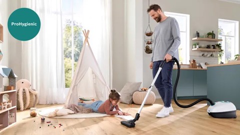 Bosch Serie 4 Aspirapolvere con sacco ProHygienic Bianco BGB41HYG1H