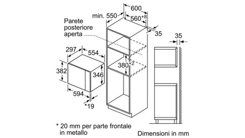 Bosch Serie 4 BFL523MS0 Microonde da incasso 38cm Nero