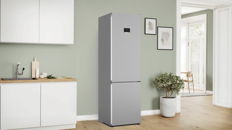 Bosch Serie 4 KGN397LDF Frigorifero Combinato da libera installazione 203 X 60 cm Metal look Classe D