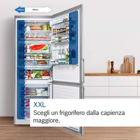 Bosch Serie 4 KGN492LDF Frigorifero Combinato da libera installazione 203 x 70 cm Metal look Classe D