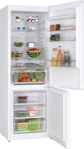 Bosch Serie 4 KGN497WDF Frigorifero Combinato da libera installazione 203 x 70 cm Bianco Classe D