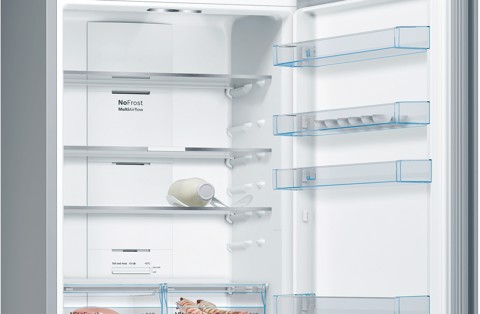 Bosch Serie 4 KGN49XLEA Frigorifero Combinato da libera installazione 203 x 70 cm Metal look Classe E - ammaccatura sul lato