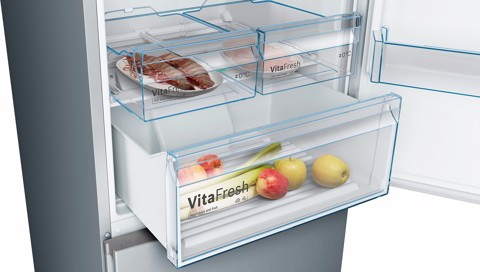 Bosch Serie 4 KGN49XLEA Frigorifero Combinato da libera installazione 203 x 70 cm Metal look Classe E - ammaccatura sul lato