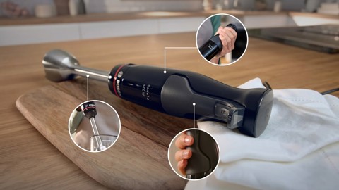 Bosch Serie 4 MSM4B621 frullatore 0,6 L Frullatore ad immersione 1000 W Antracite, Trasparente