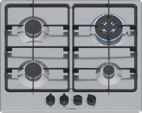 Bosch Serie 4 PGH6B5K60 , Piano cottura a gas, 60 cm, Acciaio inox