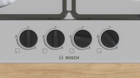 Bosch Serie 4 PGH6B5K60 , Piano cottura a gas, 60 cm, Acciaio inox