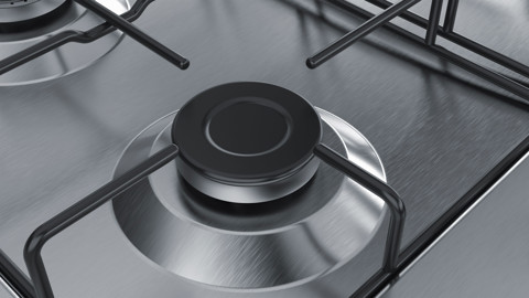 Bosch Serie 4 PGP6B5B85 piano cottura Acciaio inossidabile Da incasso 58 cm Gas 4 Fornello(i)