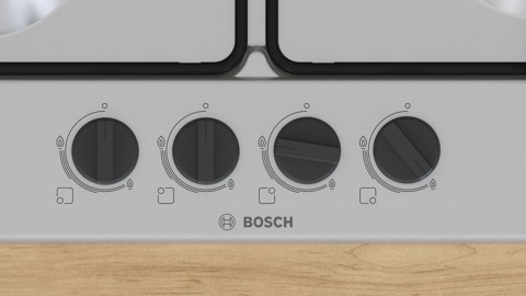 Bosch Serie 4 PGP6B5K85 Piano cottura a gas 60 cm 4 fuochi Acciaio Inox
