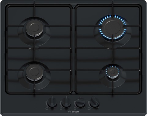 Bosch Serie 4 PGP6B6K80 Piano cottura a gas 60 cm 4 fuochi Acciaio Nero