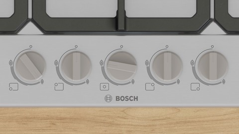 Bosch Serie 4 PGQ7B5K90 , Piano cottura a gas, 75 cm, Acciaio inox