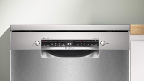 Bosch Serie 4 SMS4EVI08E Lavastoviglie da libera installazione 14 coperti Acciaio spazzolato anti-impronta Classe B