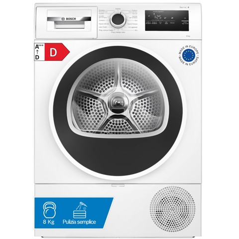 Bosch Serie 4 WTH85218II Asciugatrice a pompa di calore 8 kg Bianco