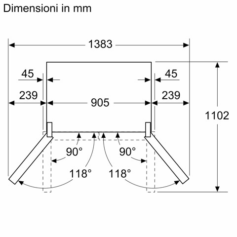 Bosch Serie 6 KFD96APEA frigorifero side-by-side Libera installazione 574 L E Acciaio inox