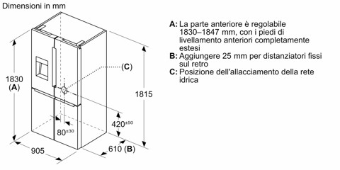 Bosch Serie 6 KFD96APEA frigorifero side-by-side Libera installazione 574 L E Acciaio inox