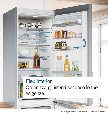 Bosch Serie 6 KGN494ICF , Frigorifero combinato da libera installazione, 203 x 70 cm, Acciaio spazzolato anti-impronta Classe C