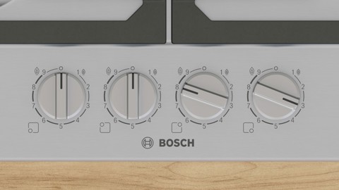 Bosch Serie 6 PCH6A5I90 , Piano cottura a gas, 60 cm, Acciaio inox