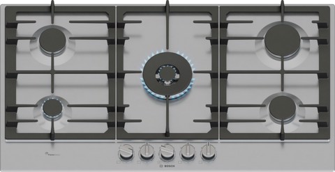 Bosch Serie 6 PCR9A5I90 Piano cottura a gas 90 cm 5 fuochi Acciaio Inox
