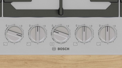 Bosch Serie 6 PCR9A5I90 , Piano cottura a gas, 90 cm, Acciaio inox