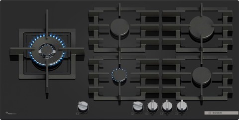 Bosch Serie 6 PPM9A6I40 Piano cottura a gas 90 cm 5 fuochi Vetro Nero