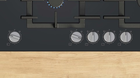 Bosch Serie 6 PPM9A6I40 Piano cottura a gas 90 cm 5 fuochi Vetro Nero