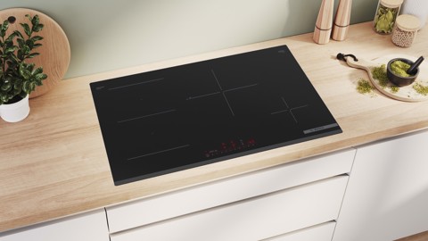 Bosch Serie 6 PVS83KHC1Z piano cottura Nero Da incasso 80 cm Piano cottura a induzione 4 Fornello(i)