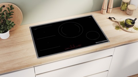 Bosch Serie 6 PVS845HB1E Piano cottura a induzione 80 cm CombInduction Nero