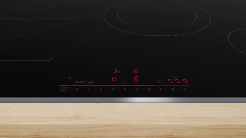 Bosch Serie 6 PVS845HB1E piano cottura Nero Da incasso 80 cm Piano cottura a induzione 4 Fornello(i)
