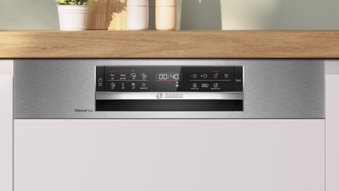 Bosch Serie 6 SMI6ECS12E Lavastoviglie da incasso con frontalino 14 coperti Acciaio spazzolato Classe A