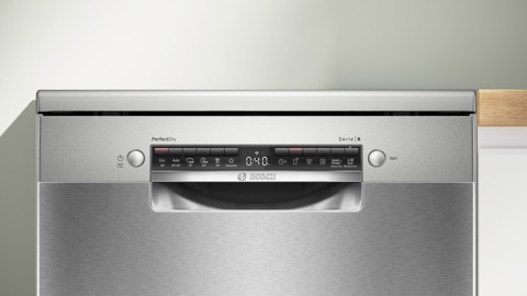 Bosch Serie 6 SMS6ZCI10E Lavastoviglie da libera installazione 14 coperti Acciaio spazzolato anti-impronta Classe B