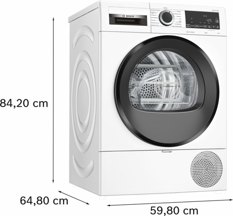 Bosch Serie 6 WQG233C0IT Asciugatrice a pompa di calore 8 kg Bianco