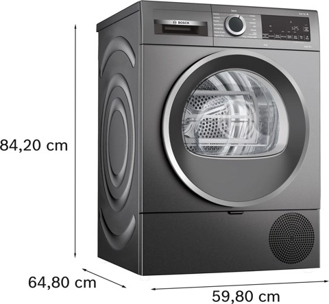 Bosch Serie 6 WQG243DRII Asciugatrice a pompa di calore 9 kg Antracite