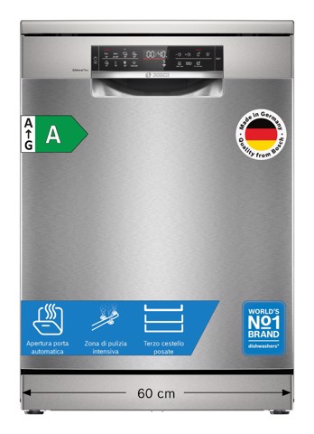 Bosch Serie 8 SMS8ECI02E Lavastoviglie da libera installazione 60 cm Acciaio spazzolato anti-impronta Classe A