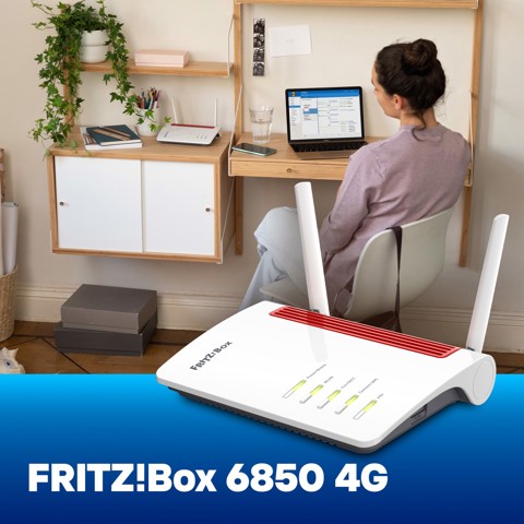 Box FRITZ! 6850 4G International router wireless Gigabit Ethernet Dual-band (2.4 GHz/5 GHz) Bianco