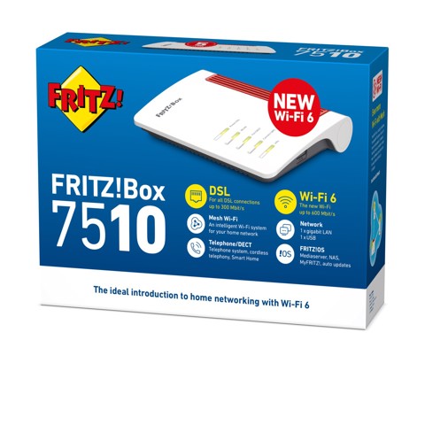 Box FRITZ! 7510 INT router wireless Gigabit Ethernet Banda singola (2.4 GHz) Bianco