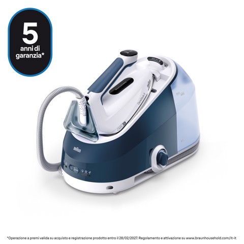 Braun CareStyle 5 - Ferro da stiro con caldaia, Manico ergonomico certificato, 2400W, 2L, Blu (IS5245BL)