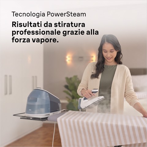 Braun CareStyle 5 - Ferro da stiro con caldaia, Manico ergonomico certificato, 2400W, 2L, Blu (IS5245BL)