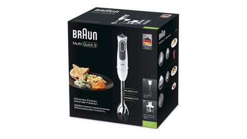 Braun MQ 3135 WH Sauce 0,5 L Frullatore ad immersione 750 W Nero, Bianco