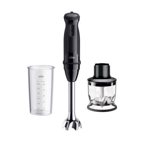 Braun MultiQuick 3 - Minipimer, Frullatore a immersione, con Tritatutto, 700W, Nero (MQ.30201M)