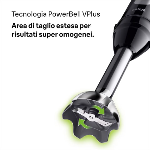 Braun MultiQuick 3 - Minipimer, Frullatore a immersione, con Tritatutto, 700W, Nero (MQ.30201M)
