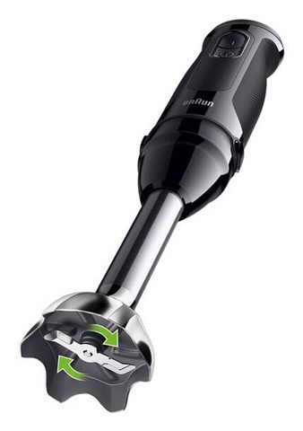 Braun MultiQuick 5 - Minipimer, Frullatore a immersione, con Tritatutto, 1000W, Nero (MQ.50202M)