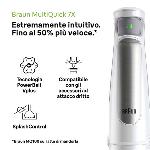 Braun MultiQuick 7 MQ7035I Minipimer Frullatore ad immersione Silver