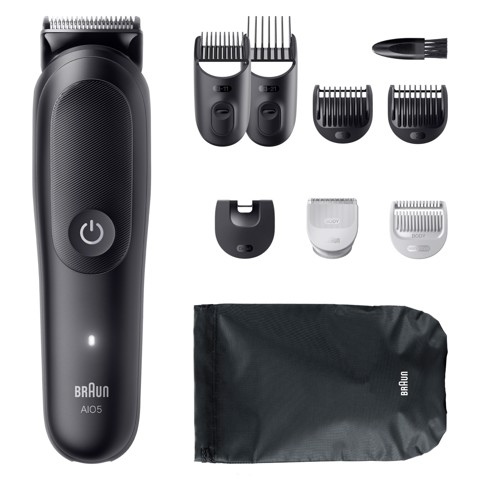 Braun Rifinitore All-in-One Series 5 9in1, Lama Ultra Affilata, Tecnologia SkinGuard, AIO5540, Nero