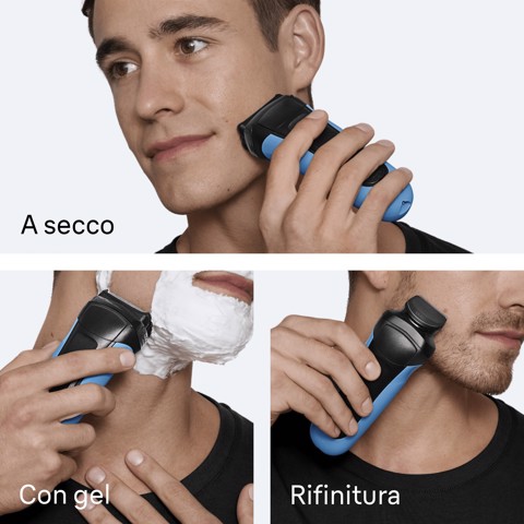 Braun Series 3 Rasoio Elettrico, Wet & Dry, 310BT, Blu