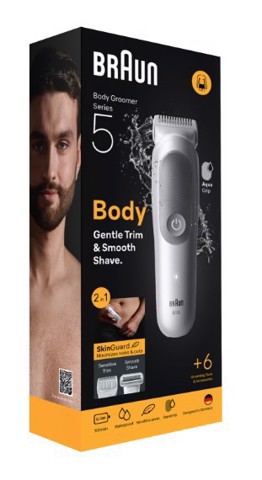 Braun Series 5 Rasoio Elettrico Corpo Uomo , +6 Strumenti Di Rasatura, Impermeabile, BG5550, Grigio