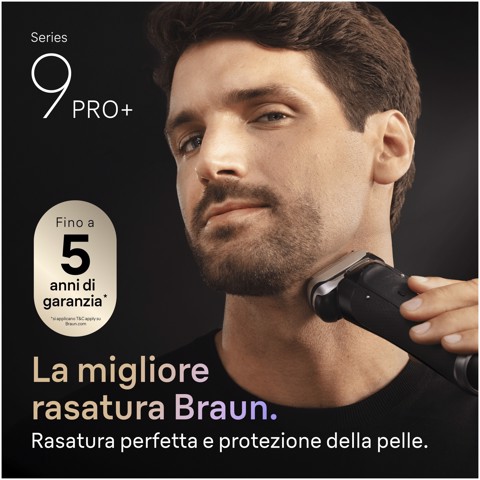 Braun Series 9 PRO+ Rasoio Elettrico, Pro SensoAdapt, 60 min, 9600S, Nero