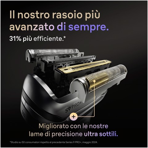 Braun Series 9 PRO+ Rasoio Elettrico, Pro SensoAdapt, 60 min, 9600S, Nero