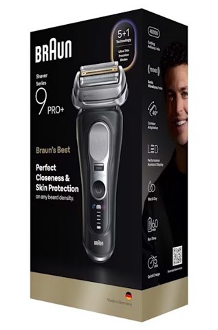 Braun Series 9 PRO+ Rasoio Elettrico, Pro SensoAdapt, 60 min, 9600S, Nero