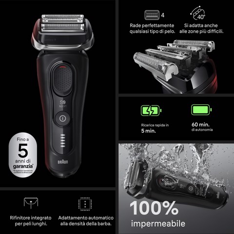 Braun Series 9 Sport 9110s Rasoio Nero