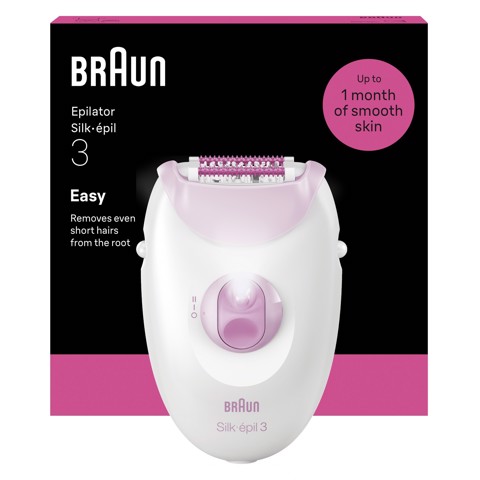 Braun Silk-épil 3 Silk·épil 3, Epilatore Con Filo, Pelle Liscia A Lungo, 3-000, Rosa